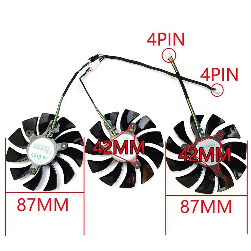 LTANDBR مروحة تبريد بطاقة الرسوميات 87MM GA92S2U GFY09215M12SPA RTX2080 2080Ti لمبرد ZOTAC GeForce RTX 2080 Ti AMP - Image 5